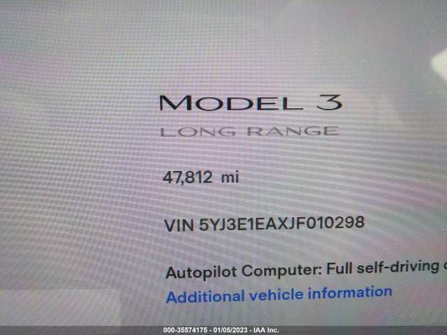 Tesla Model 3 Range Battery 2018 5YJ3E1EAXJF010298 Image 9