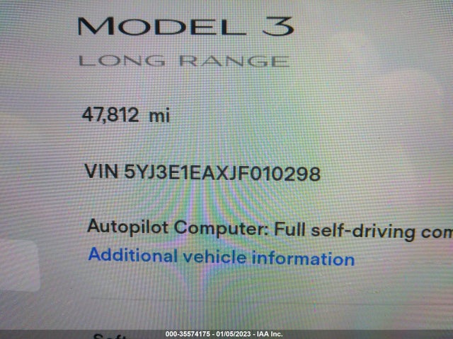 Tesla Model 3 Range Battery 2018 5YJ3E1EAXJF010298 Image 11