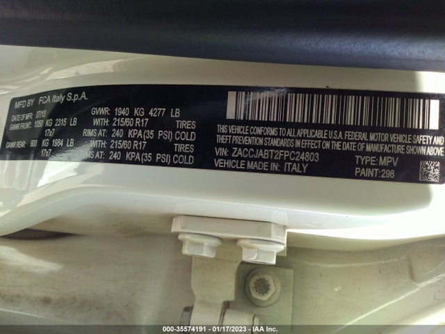 2015 Jeep Renegade, VIN: ZACCJABT2FPC24803