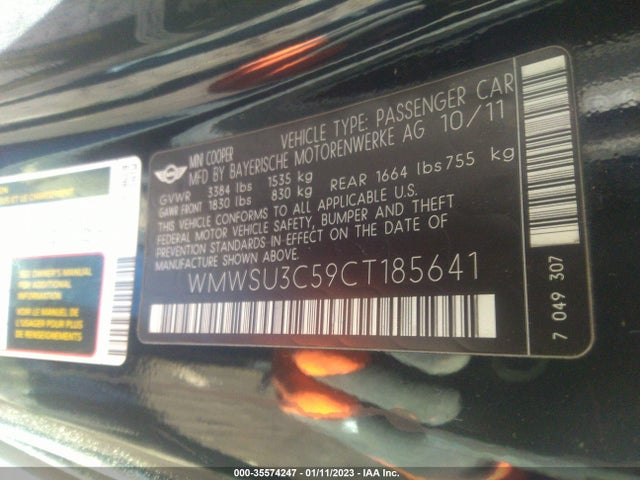 WMWSU3C59CT185641 Mini COOPER HARDTOP