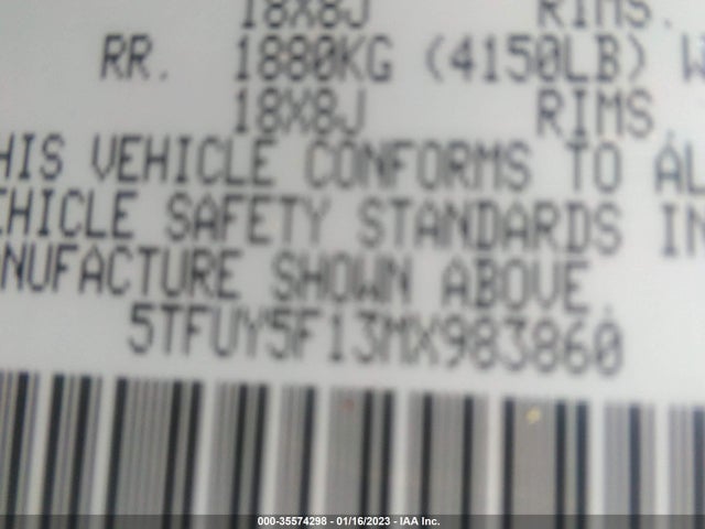 2021 Toyota Tundra, VIN: 5TFUY5F13MX983860