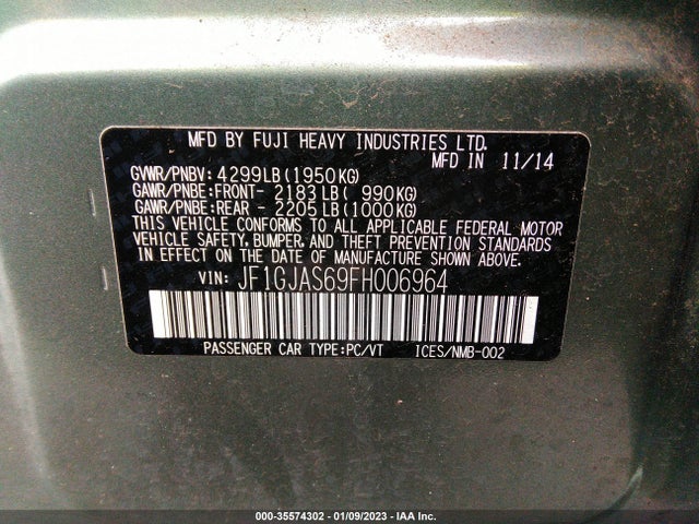 2015 Subaru Impreza, VIN: JF1GJAS69FH006964
