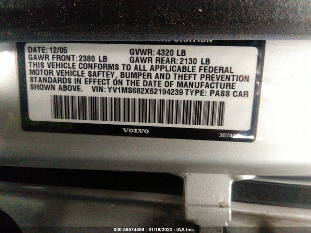 YV1MS682X62194239 Volvo S40 2.5l Turbo
