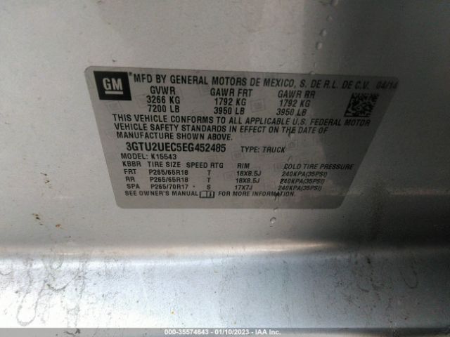 3GTU2UEC5EG452485 GMC Sierra 1500 Sle