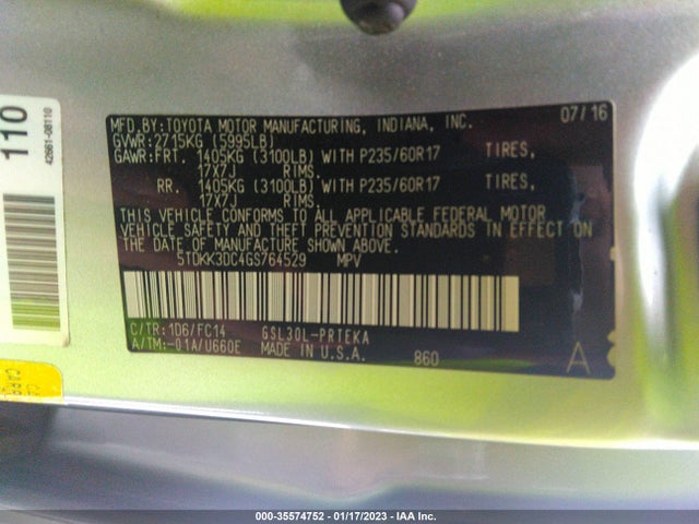Toyota SIENNA LE 2016 5TDKK3DC4GS764529 Image 10