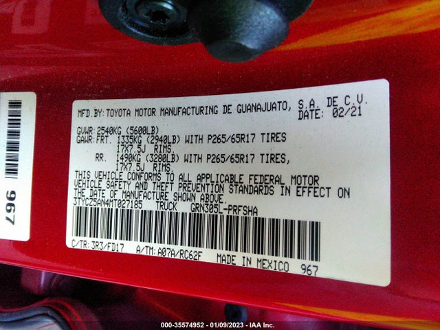 2021 Toyota Tacoma, VIN: 3TYCZ5AN4MT027185