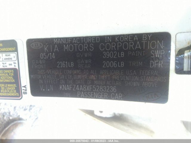 KNAFZ4A8XF5283236 KIA FORTE EX