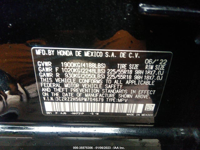 2023 Honda HR-V, VIN: 3CZRZ2H56PM704679