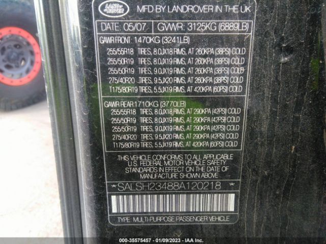 SALSH23488A120218 Land Rover Range Rover Sport Sc