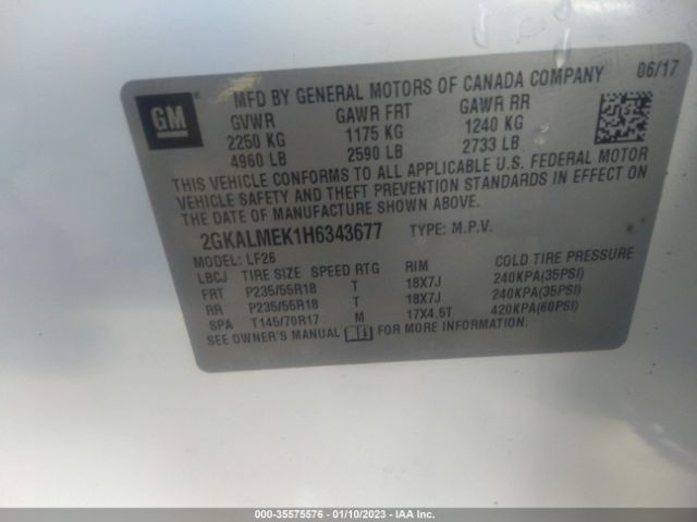 2GKALMEK1H6343677 GMC Terrain Sle