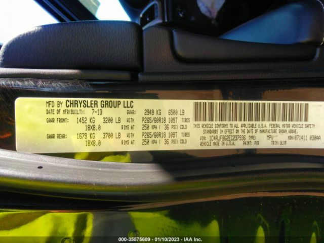 1C4RJFBG2EC237936 Jeep Grand Cherokee Limited