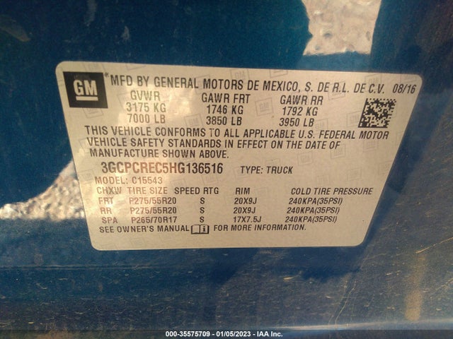 Chevrolet Silverado 1500 Lt 2017 3GCPCREC5HG136516 Image 10