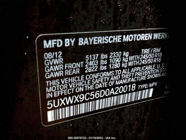 5UXWX9C56D0A20018 BMW X3 Xdrive28i