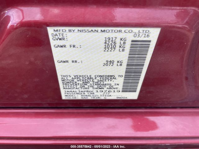1N4AL3AP8GC197619 Nissan ALTIMA 2.5