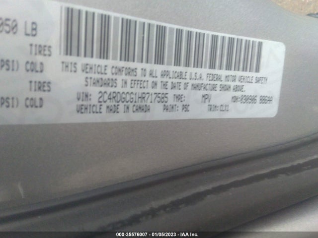Dodge Grand Caravan Sxt 2017 2C4RDGCG1HR717585 Image 9
