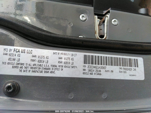 2C3CCAAG2JH165037 Chrysler 300 Touring
