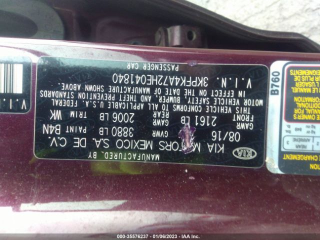 3KPFK4A72HE041840 KIA FORTE LX