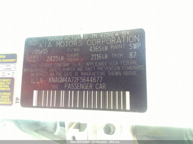 KNAGM4A72F5644677 KIA Optima Lx