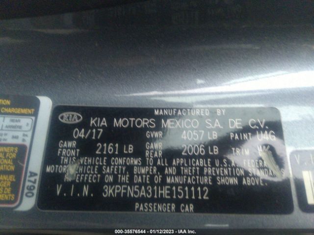 3KPFN5A31HE151112 KIA Forte5 Sx