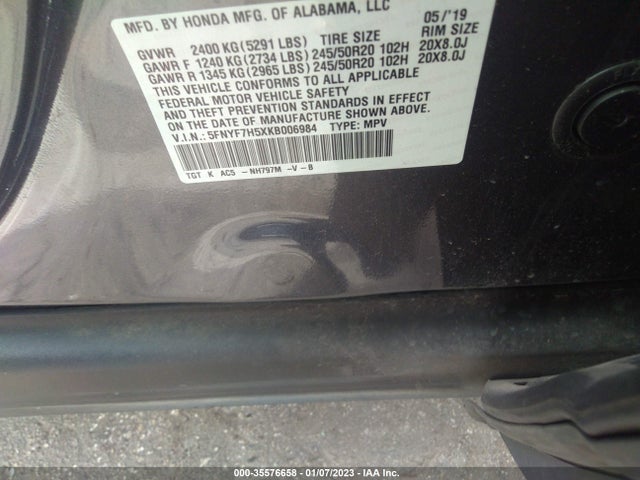 Honda Passport Ex-l 2019 5FNYF7H5XKB006984 Image 10