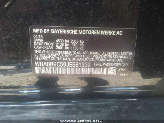 BMW 3 Series 330i 2018 WBA8B9C59JEE81332 Image 9