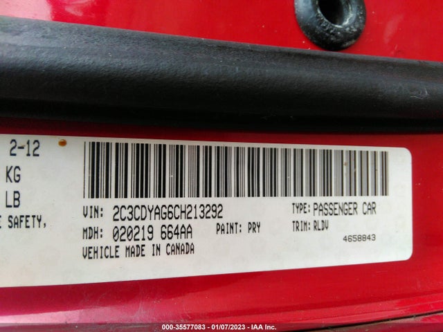 Dodge Challenger Sxt Plus 2012 2C3CDYAG6CH213292 Image 11