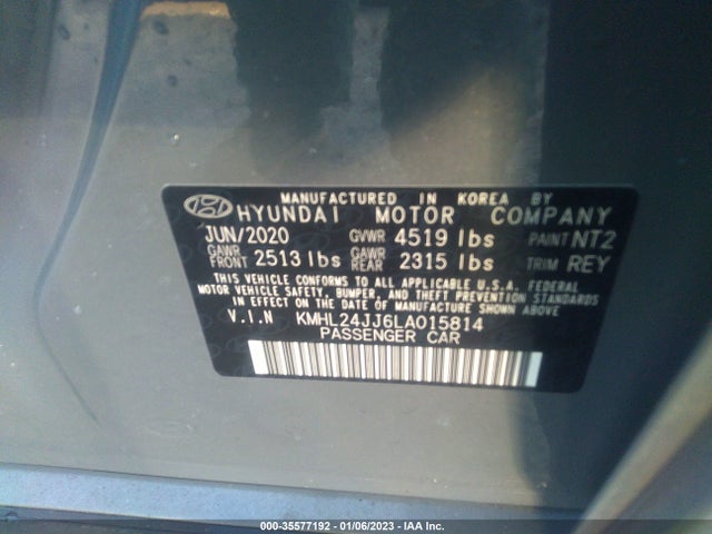 2020 Hyundai Sonata, VIN: KMHL24JJ6LA015814
