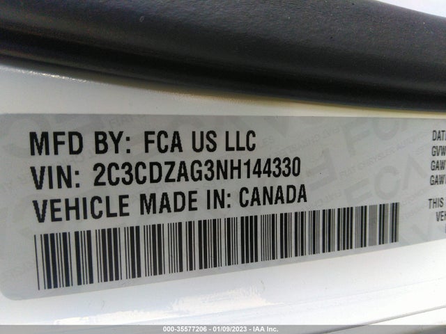 Dodge Challenger Sxt 2022 2C3CDZAG3NH144330 Image 9