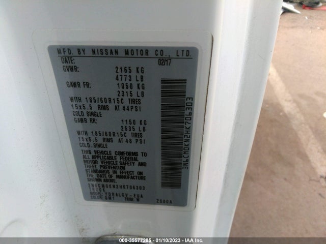 2017 Nissan NV 200, VIN: 3N6CM0KN2HK706303