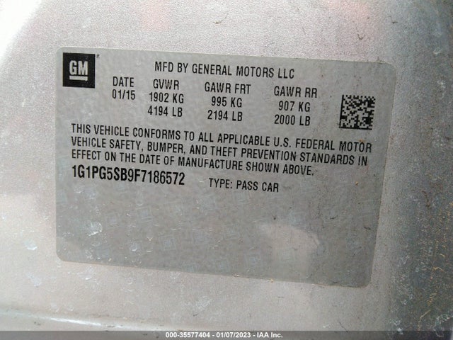 Chevrolet CRUZE LTZ 2015 1G1PG5SB9F7186572 Image 10