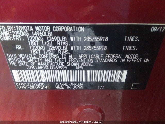 2018 Toyota RAV4, VIN: JTMJJREVXJD169995