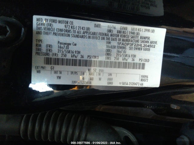 Ford FOCUS SE 2017 1FADP3F22HL204502 Image 10