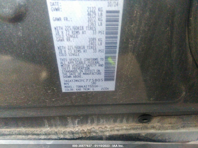 2015 Nissan Rogue, VIN: 5N1AT2MV2FC775805