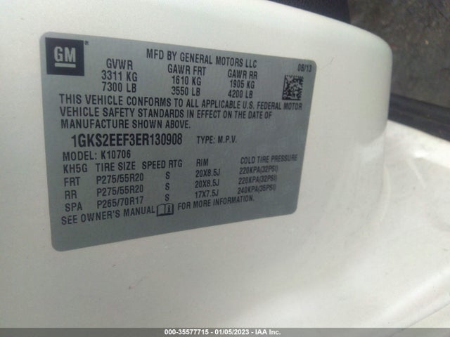 GMC YUKON DENALI 2014 1GKS2EEF3ER130908 Image 9