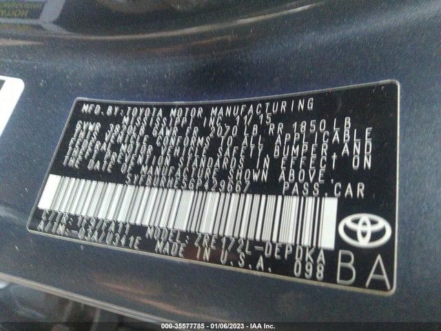 2016 TOYOTA COROLLA L/LE/S/S PLUS/LE PLUS VIN: 5YFBURHE5GP429667