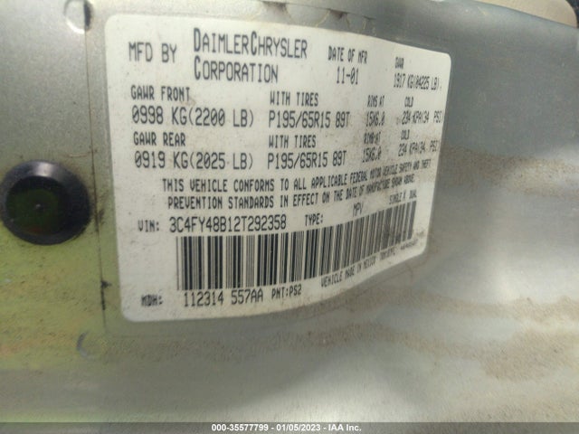 Chrysler Pt Cruiser 2002 3C4FY48B12T292358 Image 10