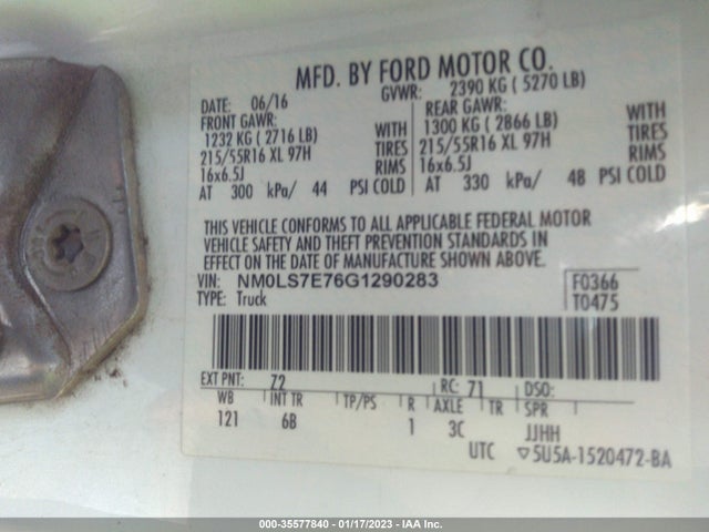 2016 Ford Transit Connect, VIN: NM0LS7E76G1290283