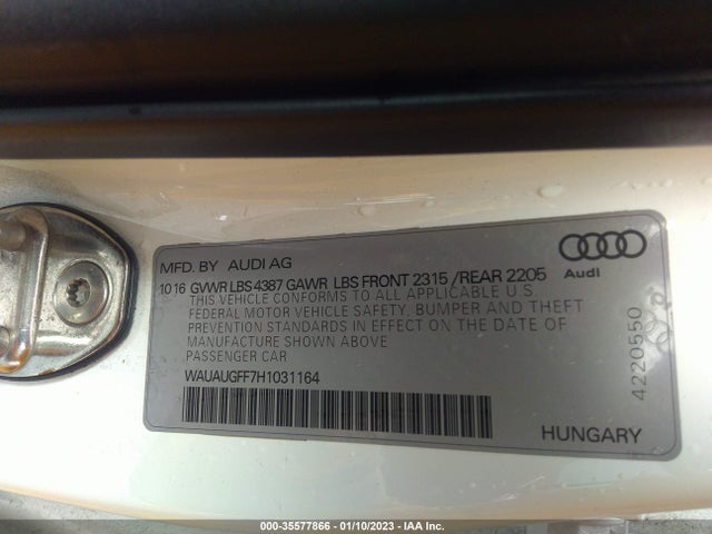 2017 Audi A3, VIN: WAUAUGFF7H1031164
