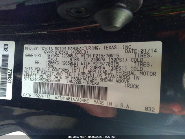 Toyota TACOMA 2014 5TFNX4CN8EX036548 Image 9