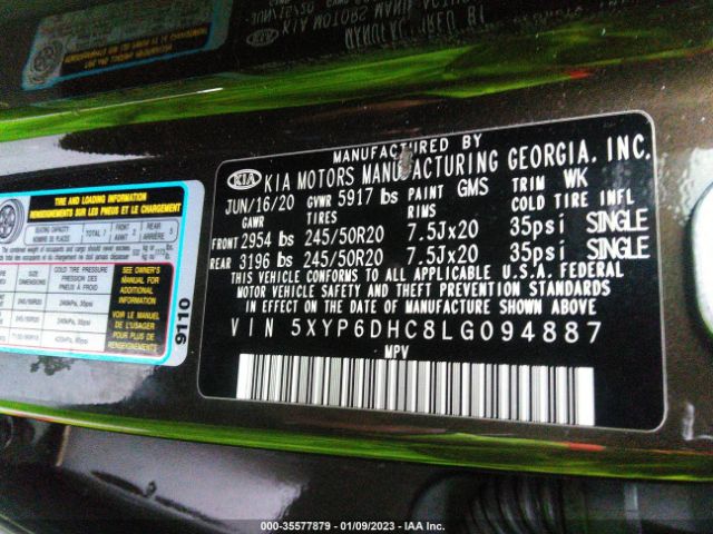 5XYP6DHC8LG094887 KIA Telluride S