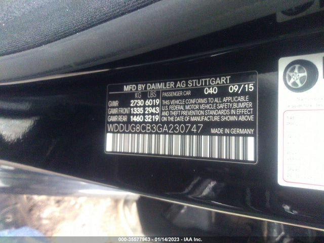 2016 Mercedes-Benz S-Class, VIN: WDDUG8CB3GA230747