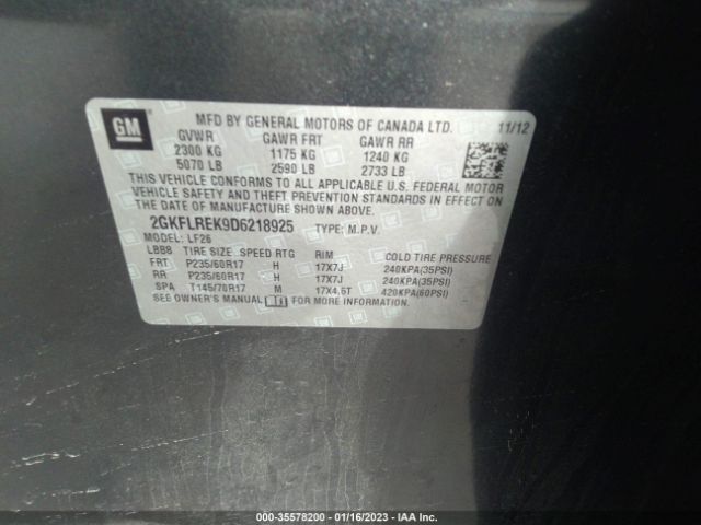 2GKFLREK9D6218925 GMC Terrain Sle