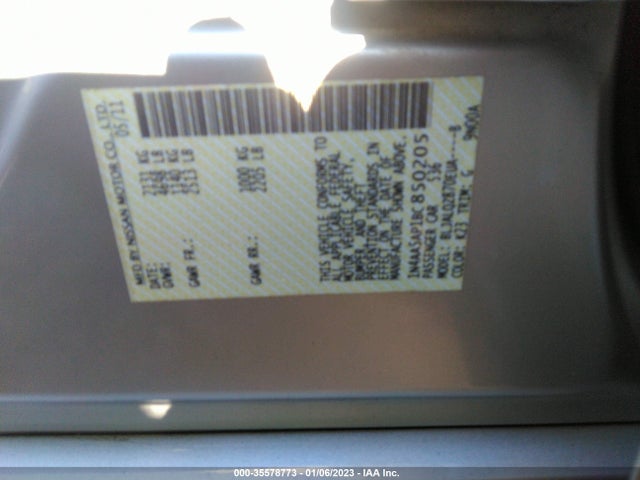 2011 NISSAN MAXIMA 3.5 S VIN: 1N4AA5AP1BC850205