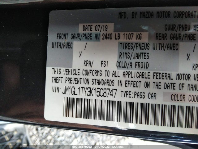 2019 Mazda 6, VIN: JM1GL1TY3K1508747