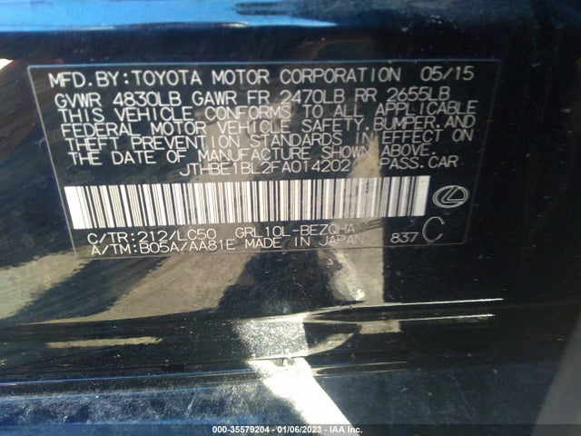 JTHBE1BL2FA014202 Lexus GS 350
