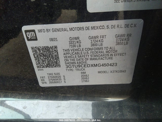 GMC Sierra 1500 Elevation 2021 3GTU9CEDXMG450423 Image 9