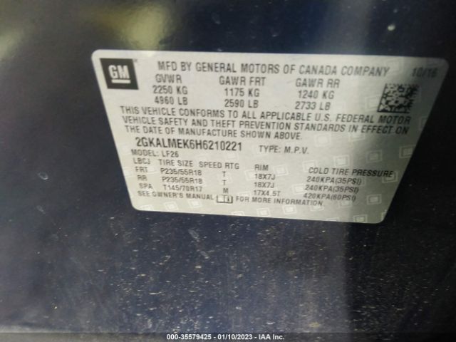 2GKALMEK6H6210221 GMC Terrain Sle