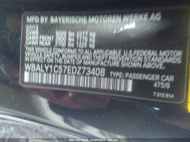 2014 BMW 6 Series, VIN: WBALY1C57EDZ73408
