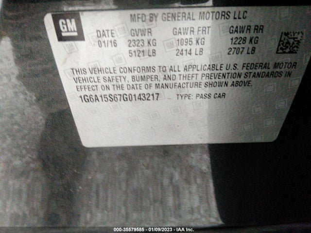 Cadillac CTS-V SEDAN 2016 1G6A15S67G0143217 Image 9