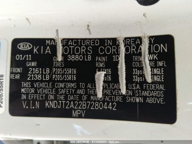 KNDJT2A22B7280442 KIA SOUL +